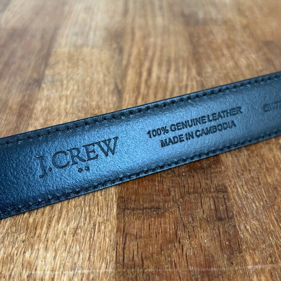 J. Crew Black Leather Belt 30 - Picture 6 of 7